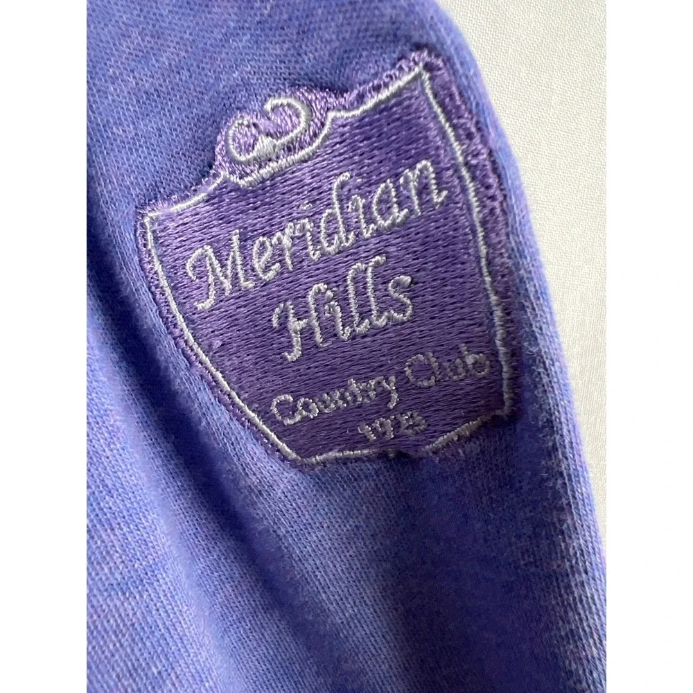 Peter Millar Quarter Zip Pullover Mens XL Purple Cotton Heathered Mock Neck Logo